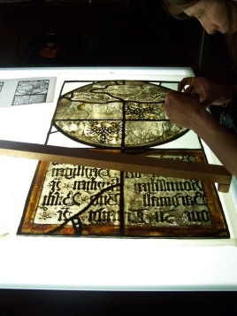 restauration of an ancient stained glass (Civezzano, Italy)